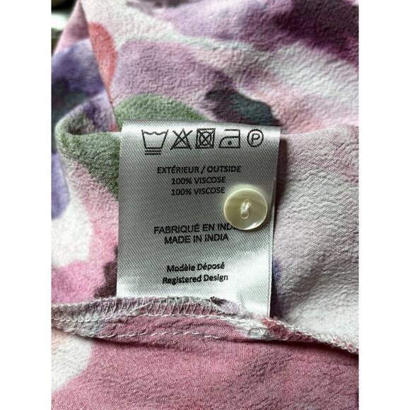 La Petite Etoile Paris Pink Floral Watercolor Faux Wrap Dress Cool Girl Summer - Picture 11 of 11